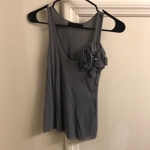 Gray Nylon Top with flower embellishment!